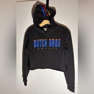 Dutch Bros Black Cropped Hoodie